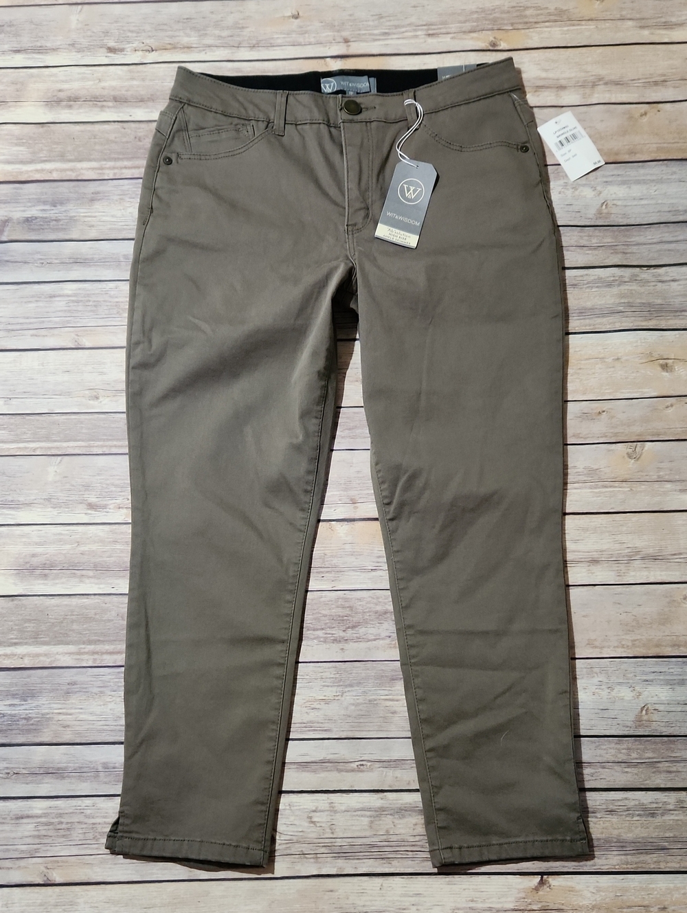 Wit & Wisdom AbSolution High Rise Ankle Skimmer Brindle Olive Pants Size 8P